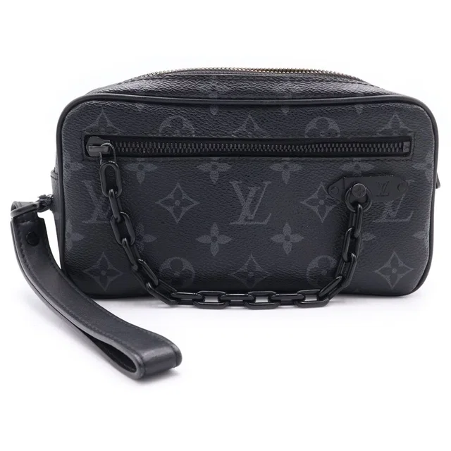 Louis Vuitton Pochette Volga Monogram Eclipse Clutch Black in Black from The Reluxe
