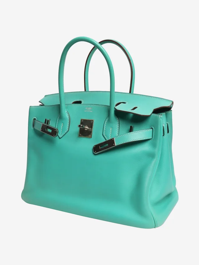 Hermès Turquoise 2008 Birkin 30 bag in Swift leather in Blue Swift leather from Sign of the Times, photo 2 of 2