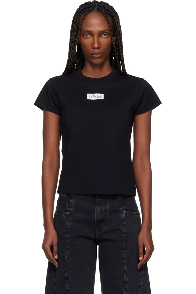 MM6 Maison Margiela Black Numeric Cotton T-shirt from SSENSE, photo 1 of 1