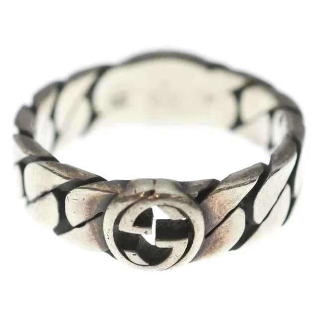 Gucci Interlocking G Chain Ring Silver in Silver from The Reluxe