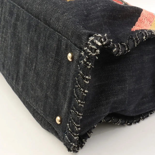 Chanel Circa 2005 Denim Night Flight Chain Tote Bag Indigo from VINTAGE QOO TOKYO, photo 10 of 12