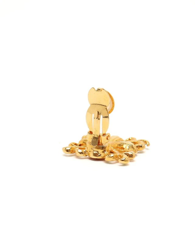 Saint Laurent Yves Rhinestone Clip-on Earrings from A Retro Tale, photo 3 of 4