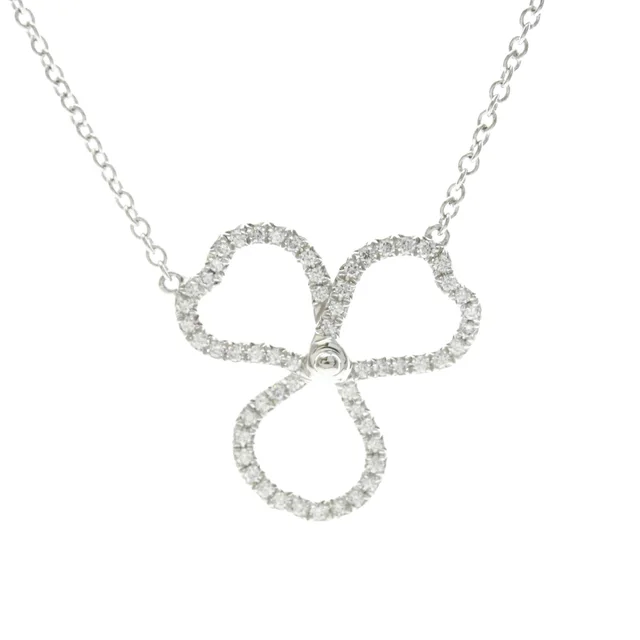 Tiffany & Co. Open Paper Flower Necklace Platinum Diamond Men,Women Fashion Necklace (Silver) in Silver Platinum from Elady
