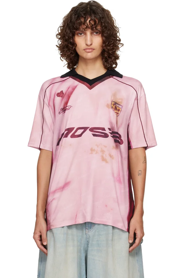 Pink Printed Football Jersey T-shirt, image 1 of 1 from SSENSE