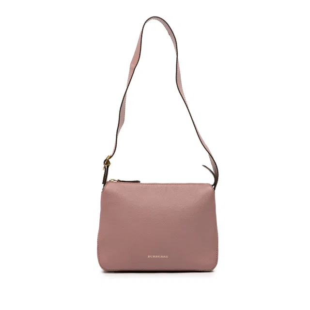 Pink Burberry Small Grained Calfskin Helmsley Crossbody in Pink Caviar leather from Designer Revival