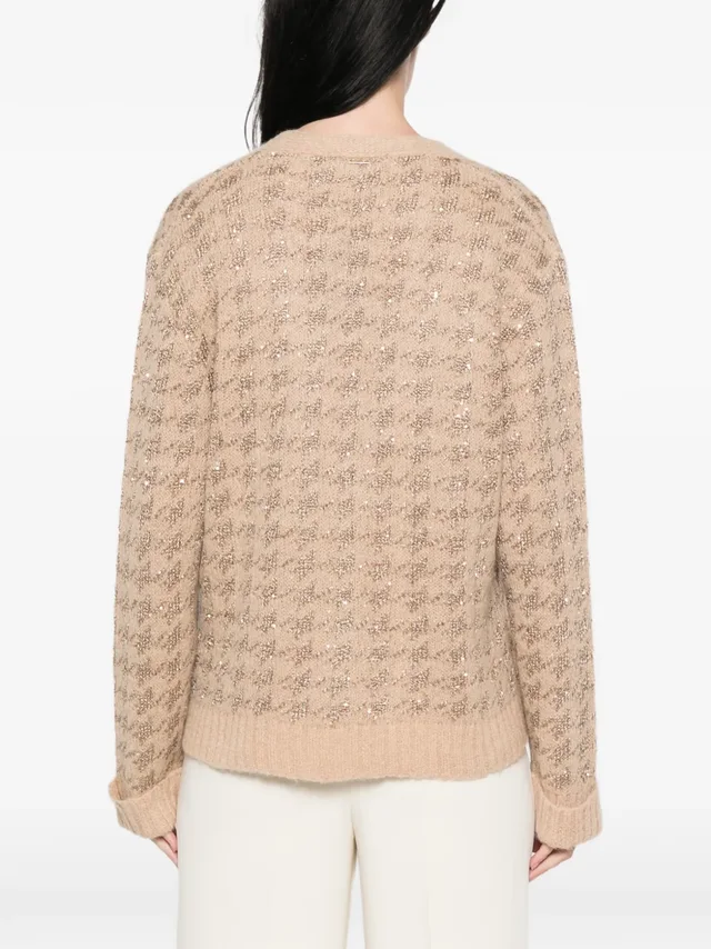 Twinset sequin-embellished houndstooth cardigan, photo 4 of 5 from SENSER