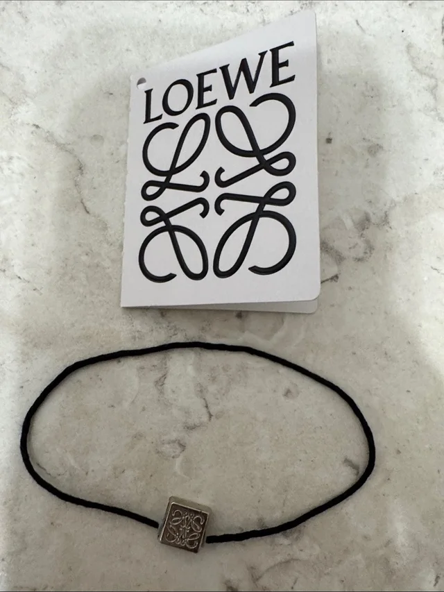 Loewe Black Cord With Silver Anagram Charm in silver|black|gray from Poshmark