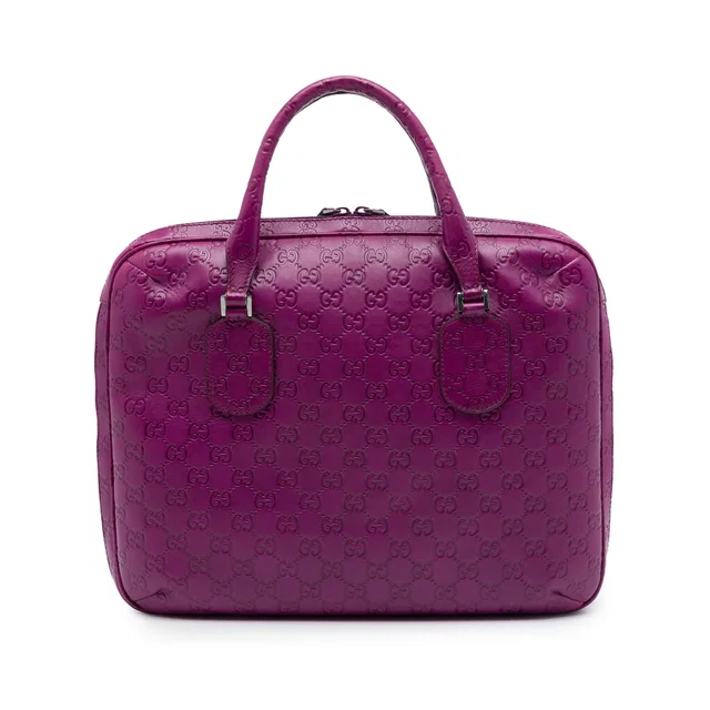 Purple Gucci Guccissima Business Bag in Purple Leather from Designer Revival