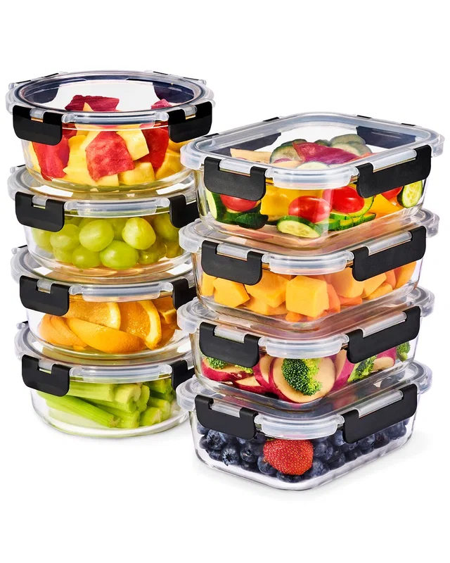 Sorbus Set of 8 Glass Meal Prep Containers With Airtight Lids, image 1 of 1 from Rue La La