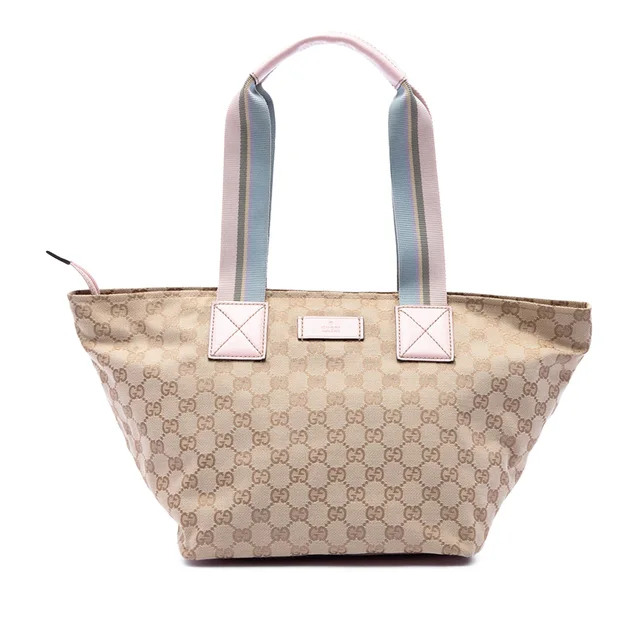 Beige Gucci GG Canvas Web Tote in Beige Canvas from Designer Revival, photo 1 of 1