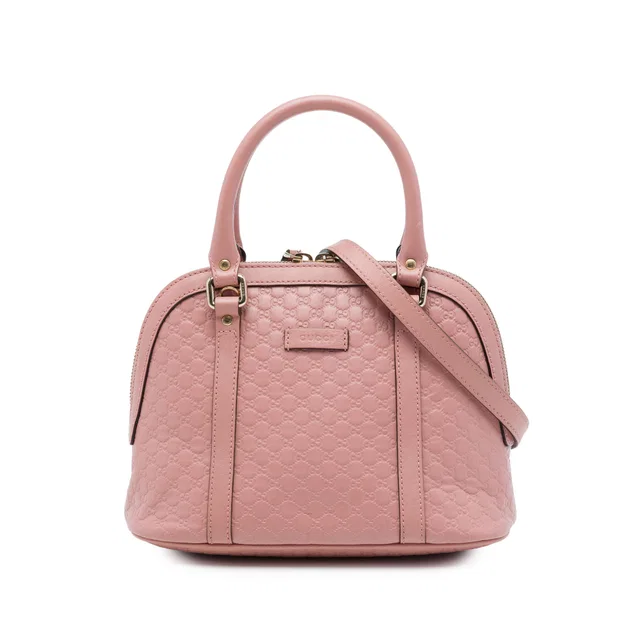 Pink Gucci Mini Microguccissima Dome Satchel in Pink Leather from Designer Revival