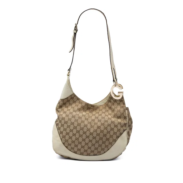 Beige Gucci GG Canvas Charlotte Crossbody in Beige Canvas from Designer Revival