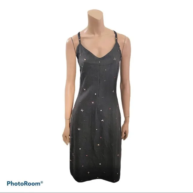 Dolce & Gabbana Dolce & Gabana Gray Beaded Wool Midi Dress M in black|gray Wool from Poshmark