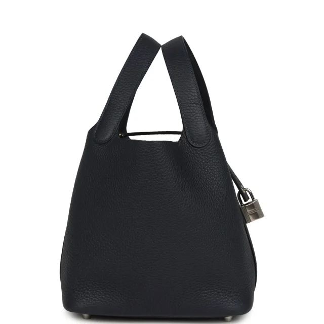 Hermès Picotin Lock 18 Bleu Nuit Clemence Palladium Hardware in Navy Clemence leather from Madison Avenue Couture, photo 3 of 8