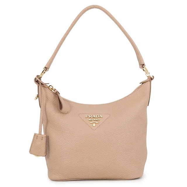 Prada Vitello Dino Shoulder Bag Beige1BC278 Leather in Leather from GALLERY RARE