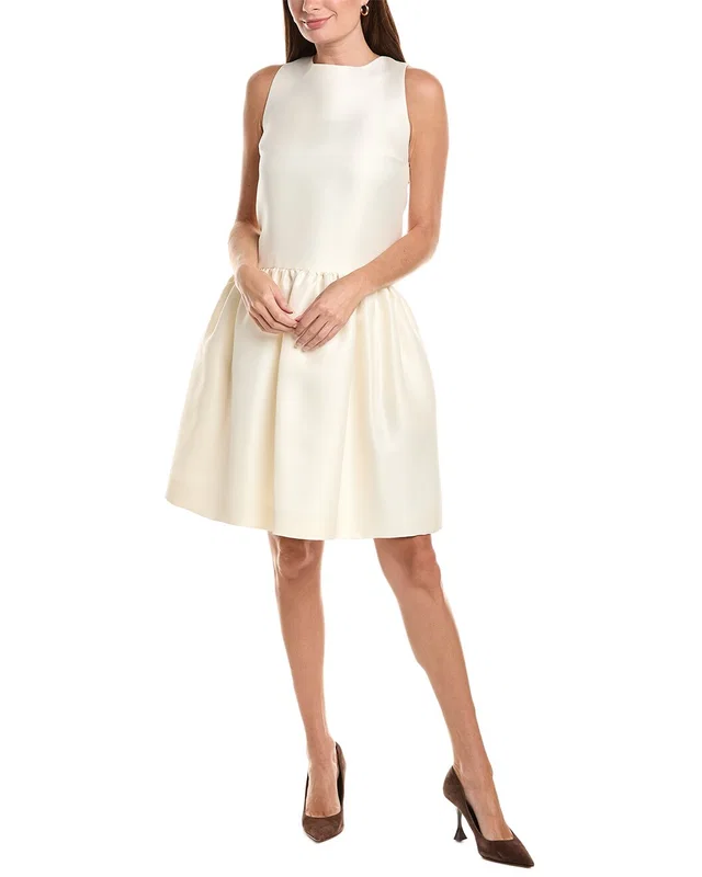 Oscar de la Renta Jewel Neck Drop-Waist Silk Mini Dress, image 1 of 1 from Rue La La