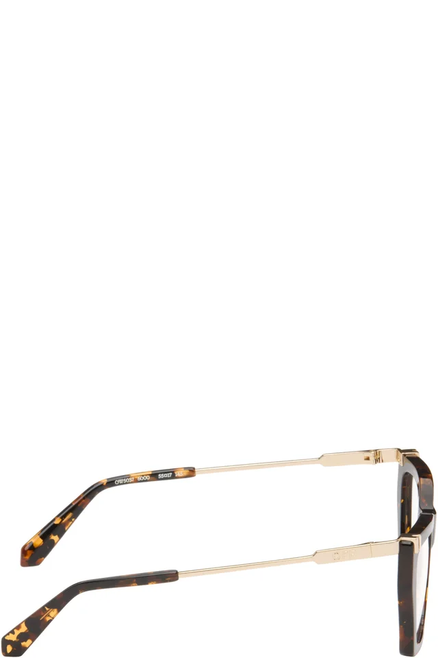 Off-White Brown & Gold Style 5037 Glasses, photo 2 of 4 from SSENSE