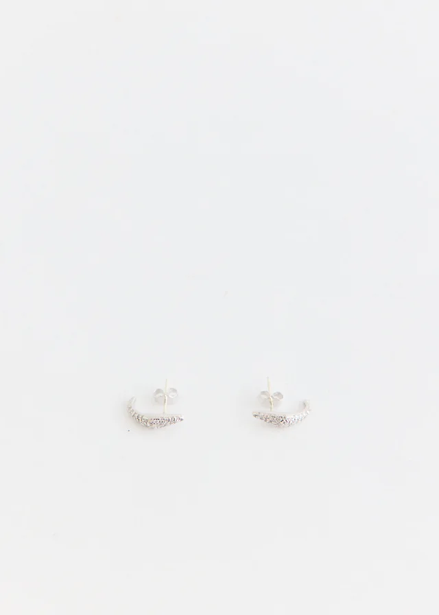 Incu Collection Organic Crystal Silver Earrings in Metallic from Incu, photo 1 of 1