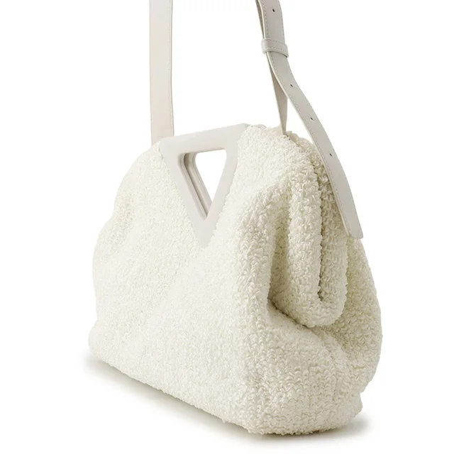 Bottega Veneta The Point Triangle 2WAY Bag White Nylon Leather Size Medium in White Nylon from GALLERY RARE, photo 2 of 3