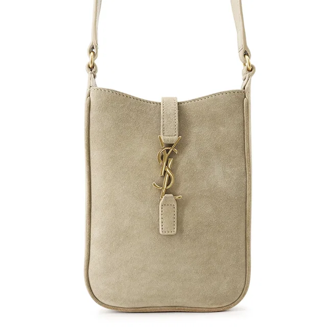 Saint Laurent LE 5A7 Vertical Shoulder Bag Beige735214 suede Size Mini in Suede from GALLERY RARE