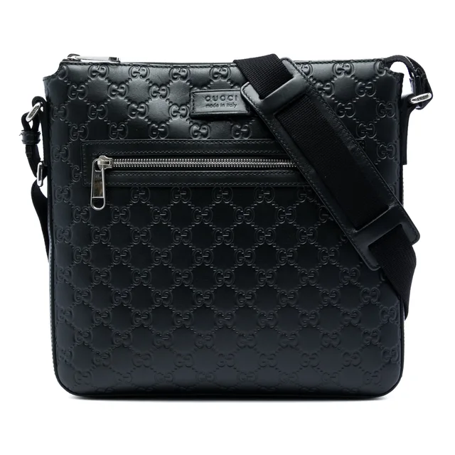 Black Gucci Guccissima Crossbody in Black Leather from Designer Revival, photo 1 of 1