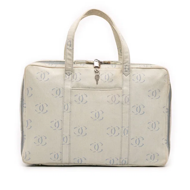 Blue Chanel CC Denim Travel Bag in Blue Denim from Designer Revival