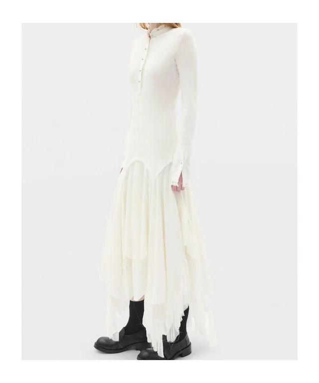 Ann Demeulemeester Tessie Serafino ruffled asymmetric dress, photo 3 of 6 from SENSER