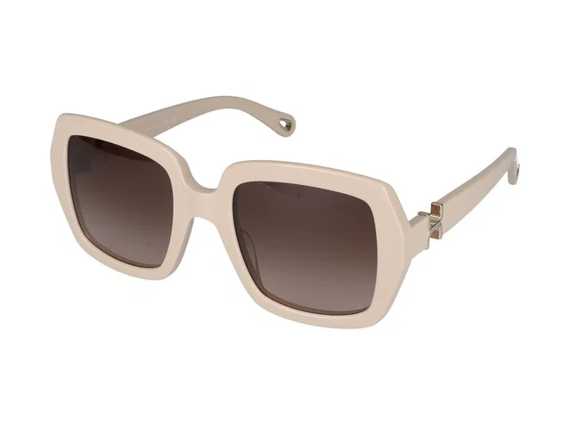 Chloé Ch0301s Oversized Square Acetate Sunglasses — Ivory in White from HEWI