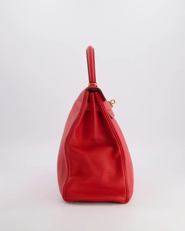 Hermès Kelly 35 Retourne Bag in Red Clemence leather from Sellier, photo 6 of 21