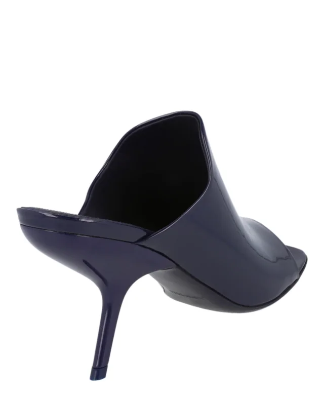 Salvatore Ferragamo Era Patent Leather Mules in blue, photo 3 of 6 from ShopSimon