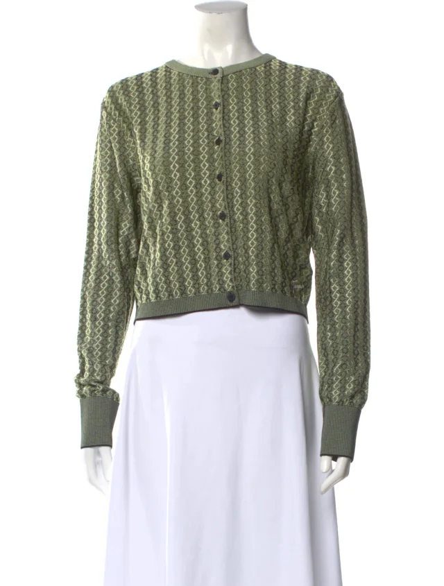 Jacquemus Printed Crew Neck Sweater w/ Tags in green from The RealReal