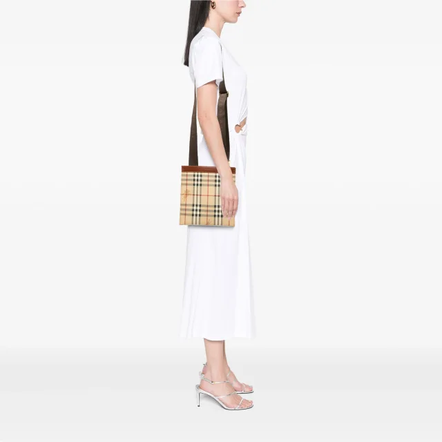 Burberry Haymarket Check Coated Canvas Crossbody in Beige Coated canvas from Designer Revival, photo 6 of 6