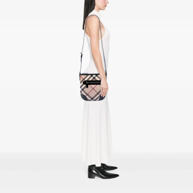 Beige Burberry Supernova Check Coated Canvas Dryden Crossbody in Beige Coated canvas from Designer Revival, photo 6 of 6