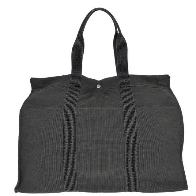 Hermès Gray Canvas Herline Tote TGM Handbag in Grey Canvas from AMORE Vintage Tokyo