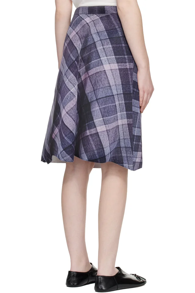 ABRA Purple Trompe L'Oeil Midi Skirt, photo 3 of 4 from SSENSE