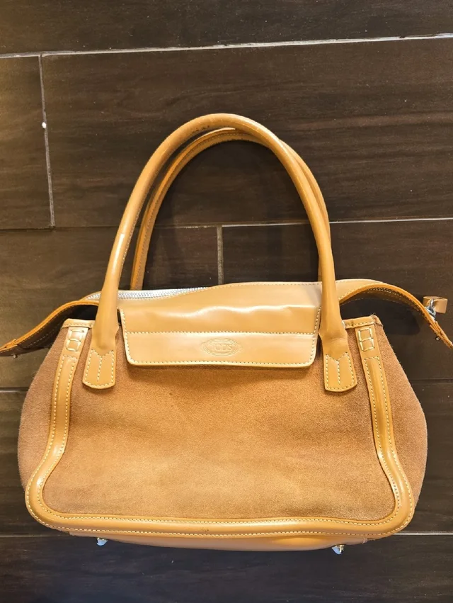 Tod's Vintage Rare Find Tan Leather And Suede Handbag in brown|neutral Suede from Poshmark