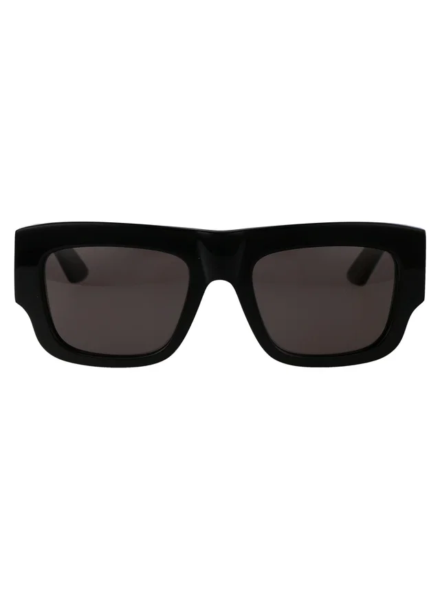 Alexander McQueen Am0449s Acetate Rectangular Sunglasses — Black in Black from HEWI