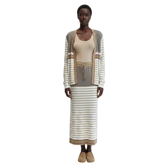 Loro Piana GONNA SORBONNE STRIPES SKIRT( التنورة) in Silk from Luxury Promise