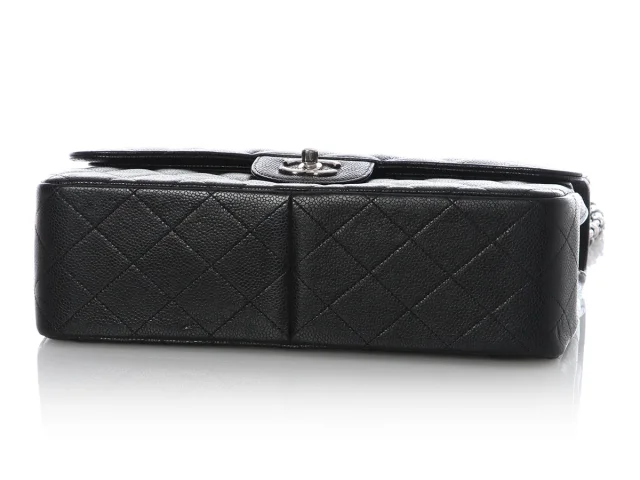 Chanel Jumbo Black Quilted Caviar Classic Double Flap in Black Caviar leather from Ann's Fabulous Finds, photo 7 of 10