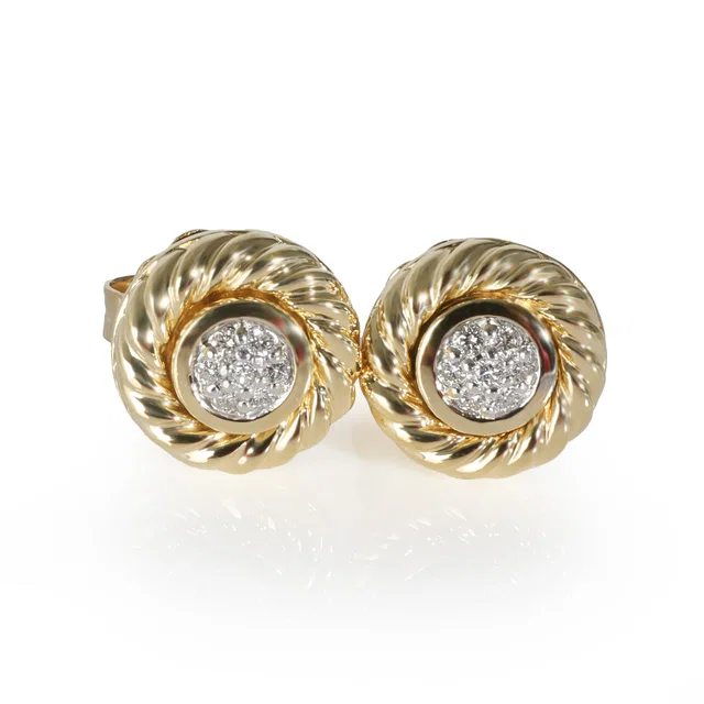 Diamond Cookie Earring In 18k Yellow Gold 0.13 CTW | David Yurman | Buy at in Yellow from Truefacet