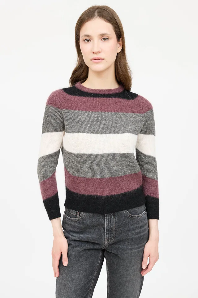 Brunello Cucinelli Knit Striped Sweater in Wool from VSP Consignment