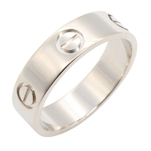 Cartier Love Au750 White Gold Ring Size 17 in White from LuxUness