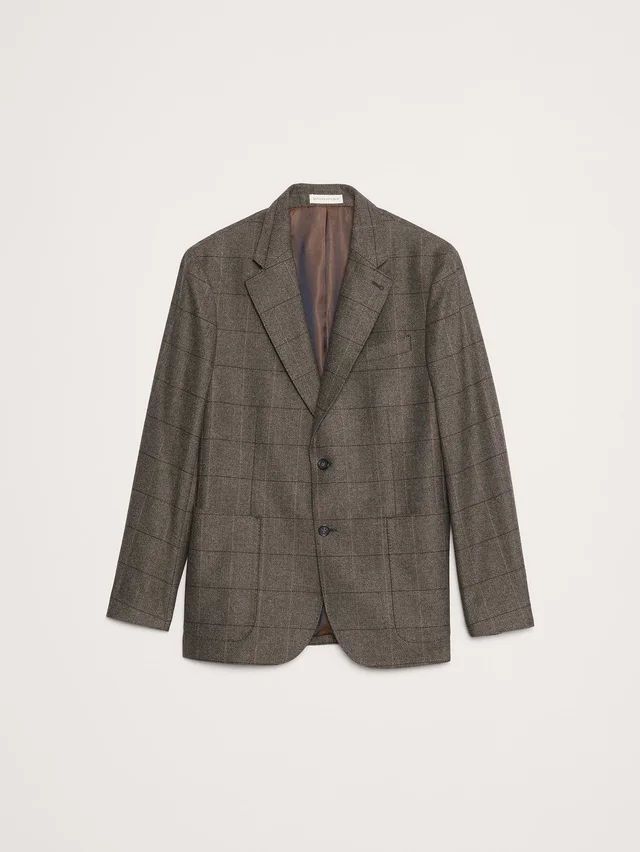 Banana Republic Italian Windowpane Suit Jacket in Brown Combo, photo 4 of 6 from Banana Republic (US)