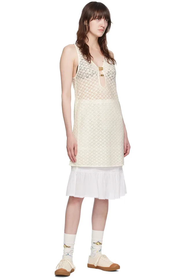 GANNI Off-White Hardware Minidress, photo 4 of 4 from SSENSE