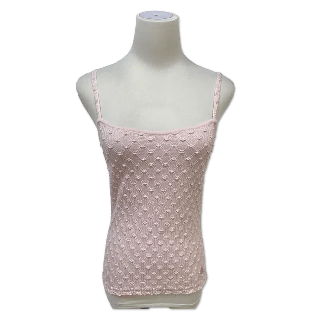 Chanel Light Pink Diamond Textured Knit Camisole Top size 34 in Pink from Luxury Promise