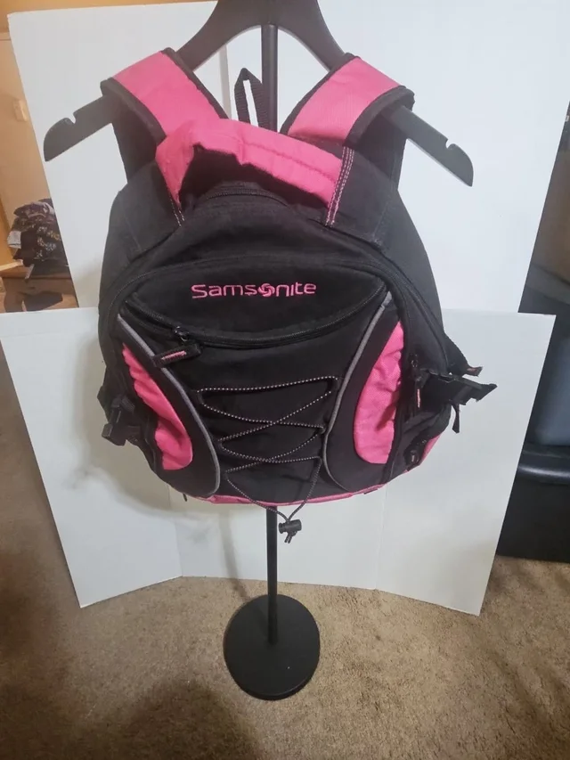 Samsonite And Pink Bungee Backpack in black Nylon from Poshmark