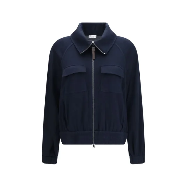 Brunello Cucinelli Blue Cotton Sweatshirt in Blue Silk from HEWI