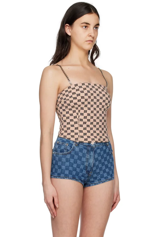 MISBHV Beige Monogram Tank Top, photo 2 of 4 from SSENSE