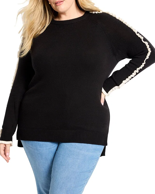 NIC+ZOE Plus Ruffled Down Sweater, image 1 of 1 from Gilt