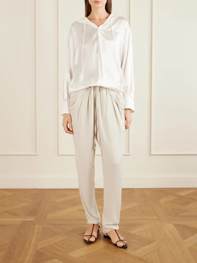 SHARON WAUCHOB The Vardar silk-blend straight-leg pants in White, photo 2 of 2 from NET-A-PORTER (Canada)